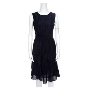 TORY BURCH Navy Hildy Linen Silk Blend Dress // 6